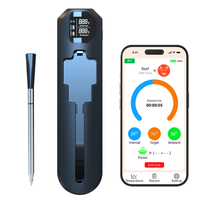 購入 820FT スマート無線肉温度計 キッチン 調理 屋外 焼き デジタル BBQ 温度計 電話 APP で制御 online manufacture