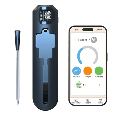 購入 820FT ロングレンジ スマート 無線 即読 調理 グリル 温度計 家計 キッチン アプリ リモート 肉温度計 online manufacture