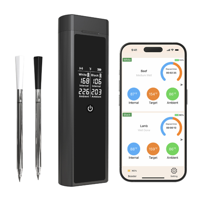 Good price 820FT スマートワイヤレス 肉温度計 デジタル デジタル 肉温度計 2 つの探査機付き BBQ グリル オンライン